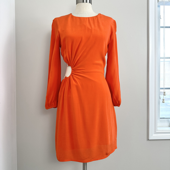 ba&sh Dresses & Skirts - ba&sh Bonica Mini Dress Long Sleeve Cut Out Orange Women's Size Small New